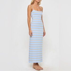 L Space Jordana Dress Size Small Blue Stripped